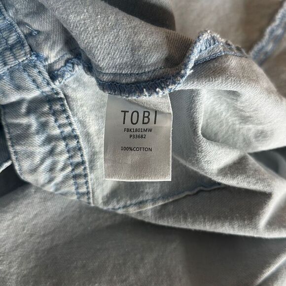 Tobi Belmont Shore LIght Wash Wrap Skirt Size 25 - Picture 6 of 13